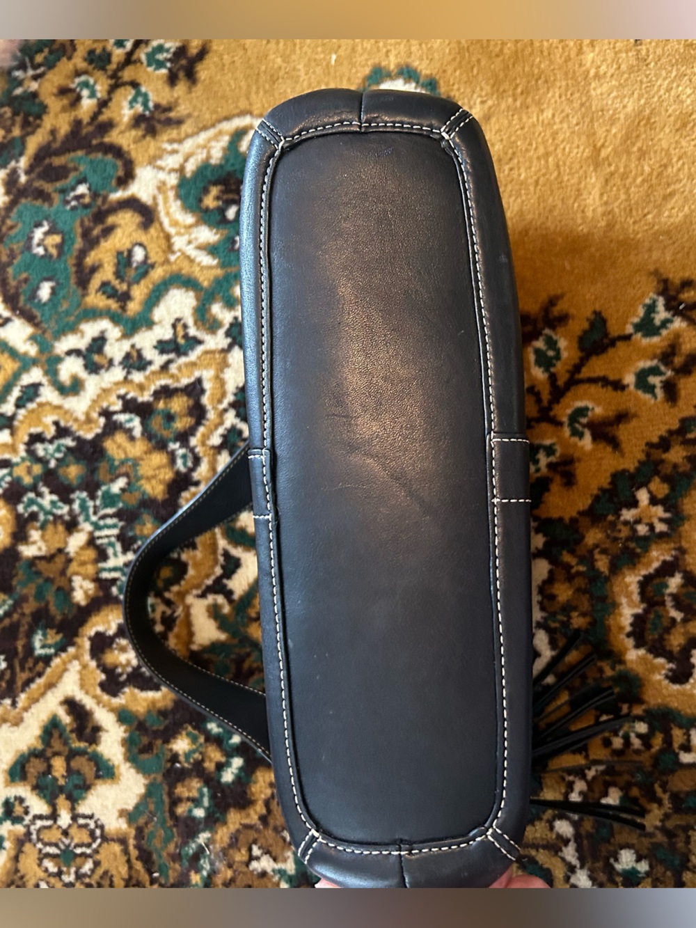 Vintage Y2K Coach Signature Jacquard and Leather Shoulder Bag in Gray/Black - Picture 8 of 11